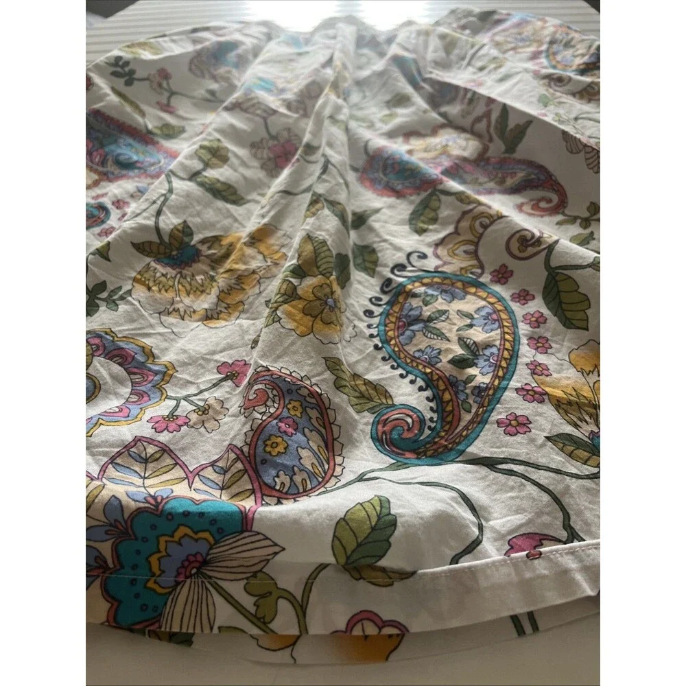 A.n.a Women's Paisley Skirt Size 14 Multicolor Elastic Waist Pull On Mid Length